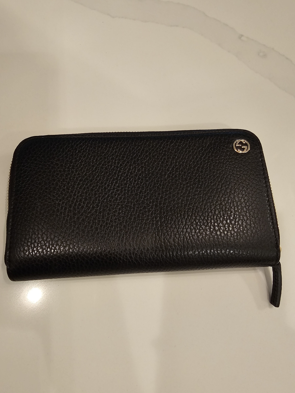 Gucci Black Leather Zip-Around Wallet